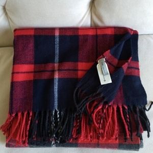GAP COZY SCARF Plaid Oversized Red Gray Black